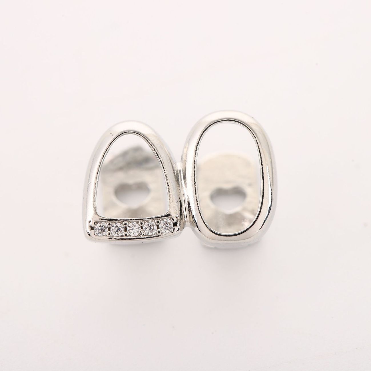 Micro-diamond personalized gold/silver grillz combination, gold teeth and silver teeth