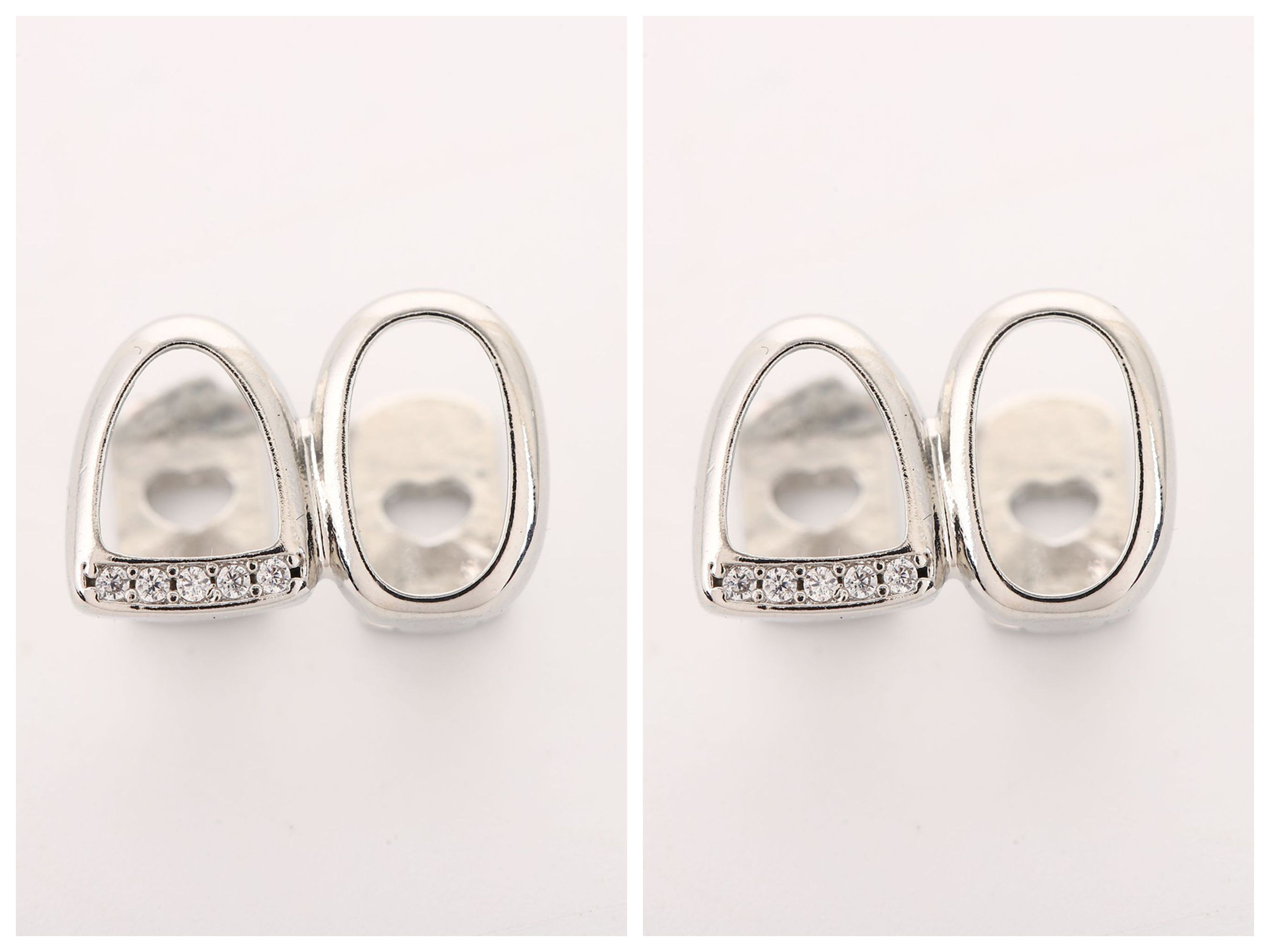 Micro-diamond personalized gold/silver grillz combination, gold teeth and silver teeth