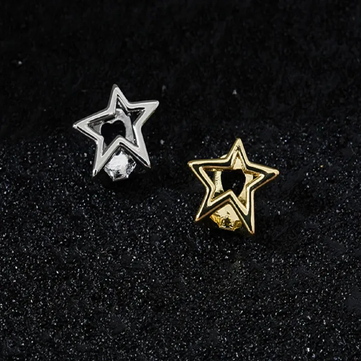 Niche design five-pointed star teeth decoration hip-hop braces star teeth decoration hiphop grillz gold grillz silver grillz