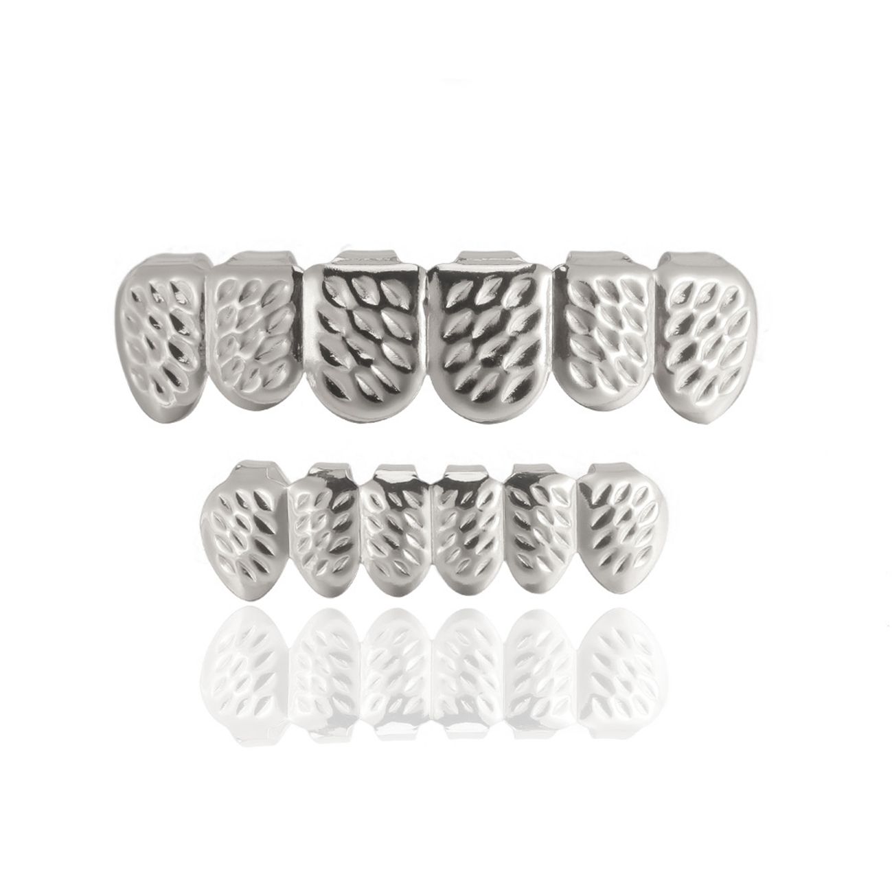 Engraved Leopard Metal Hip Hop Grillz Set [for Hip Hop Fashion Lovers]  gold teeth,silver teeth,gold grillz,silver grillz,gold braces,silver braces,hip hop jewelry