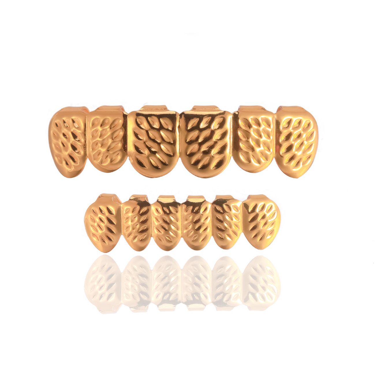 Engraved Leopard Metal Hip Hop Grillz Set [for Hip Hop Fashion Lovers]  gold teeth,silver teeth,gold grillz,silver grillz,gold braces,silver braces,hip hop jewelry