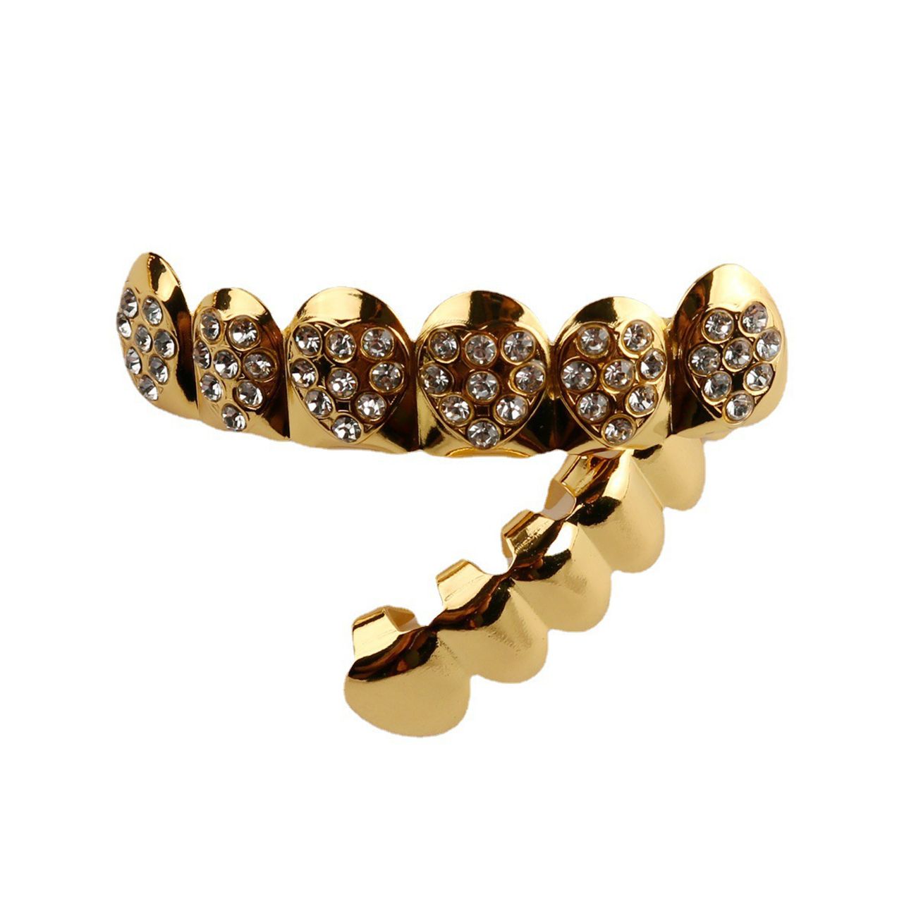 Dazzling Diamond Grillz for Men & Women - Gold/Silver/Rose Gold Iced Out Teeth Caps with Rhinestones | Hip Hop Party Jewelry for Rappers & Fashion Lovers