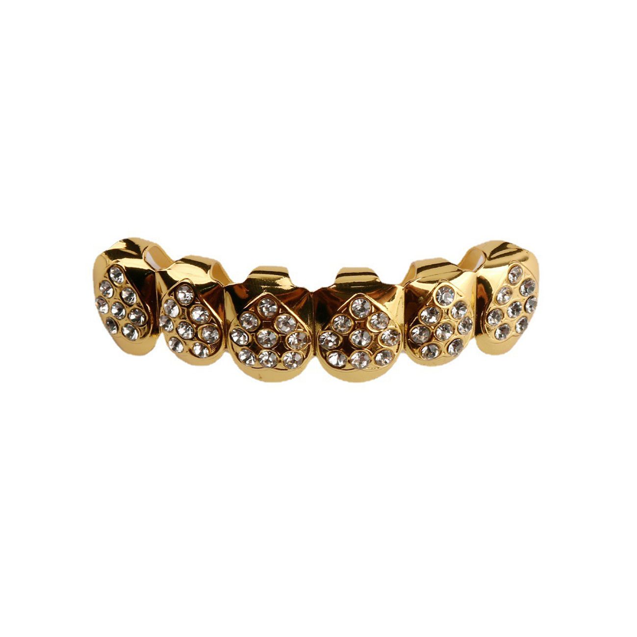 Dazzling Diamond Grillz for Men & Women - Gold/Silver/Rose Gold Iced Out Teeth Caps with Rhinestones | Hip Hop Party Jewelry for Rappers & Fashion Lovers