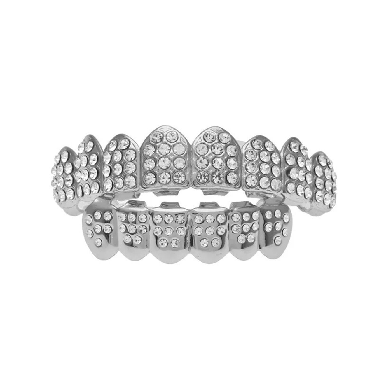 Dazzling Crystal Inlaid Grillz for Men & Women - Hip Hop Gold/Silver Iced Out Teeth Caps for Rappers | Bling Teeth Grills Jewelry