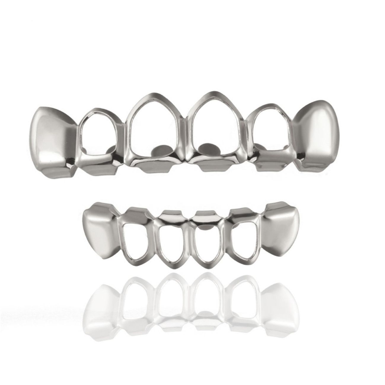 Flashy Metallic Iced Out Grillz for Men & Women - Gold Plated/Silver/Rose Gold Teeth Caps | Luxurious Hip Hop Party Mouth Jewelry for Custom Style