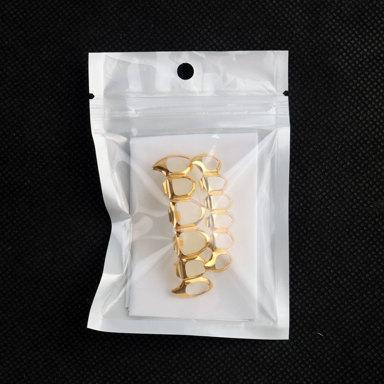 Decorative Hip Hop Gold/Silver-Plated Full Hollow Teeth Grillz Braces【for Men & Women with Urban Street Style】- gold teeth silver teeth