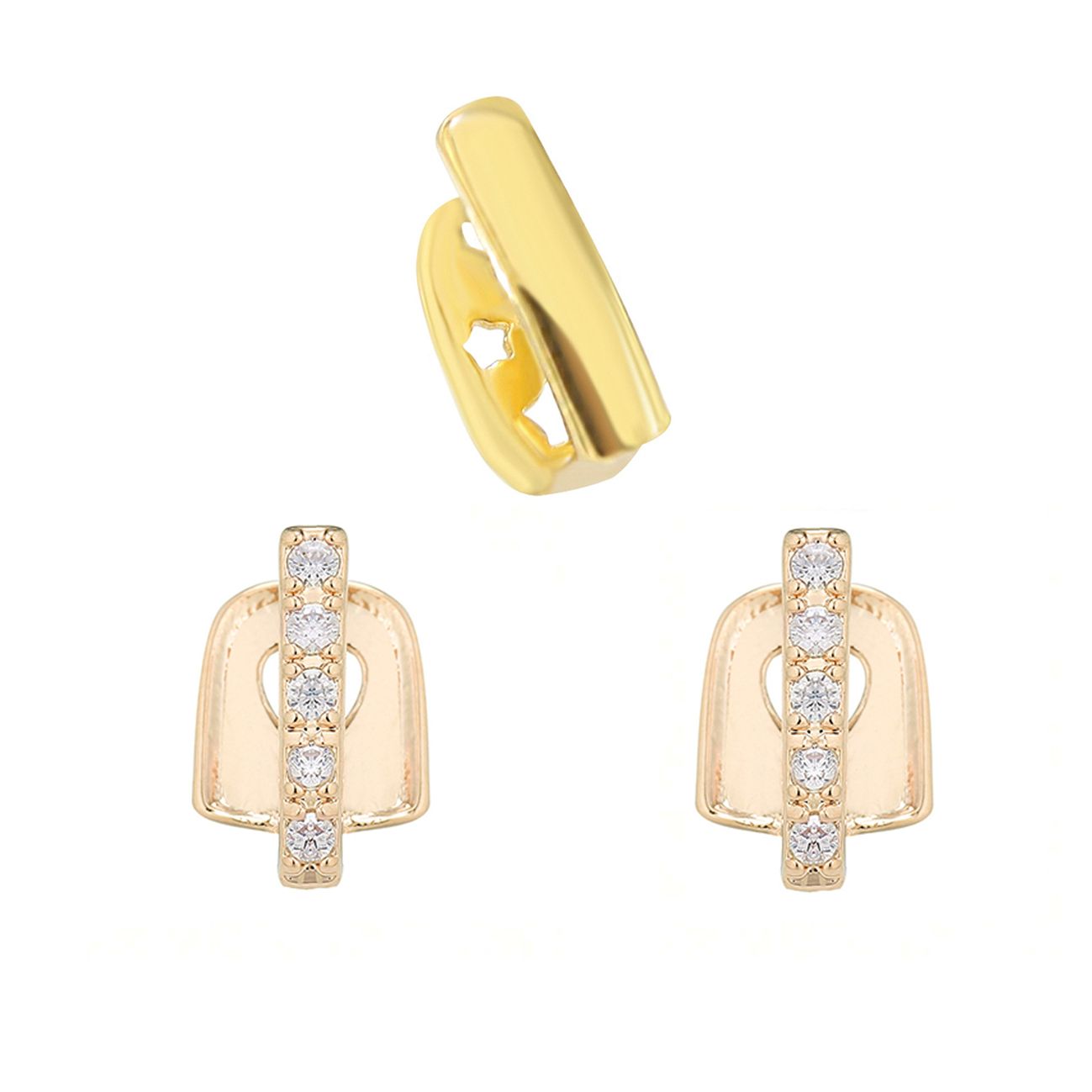 Zircon inlaid combination DIY hip-hop grillz Teeth grillz tooth grillz braces gold teeth gold grillz silver teeth silver grillz