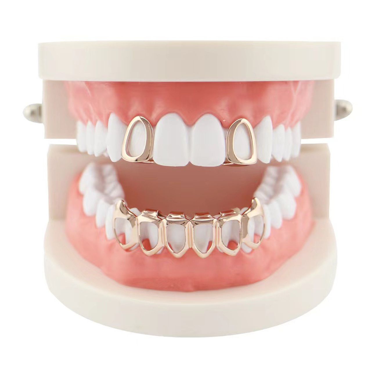Dazzling Luxury Stylish Gold Silver Rose Gold Custom Fit Grillz Teeth Jewelry 【for Men & Women/Stage Performance/Streetwear Fashion】 gold teeth silver teeth rose gold teeth