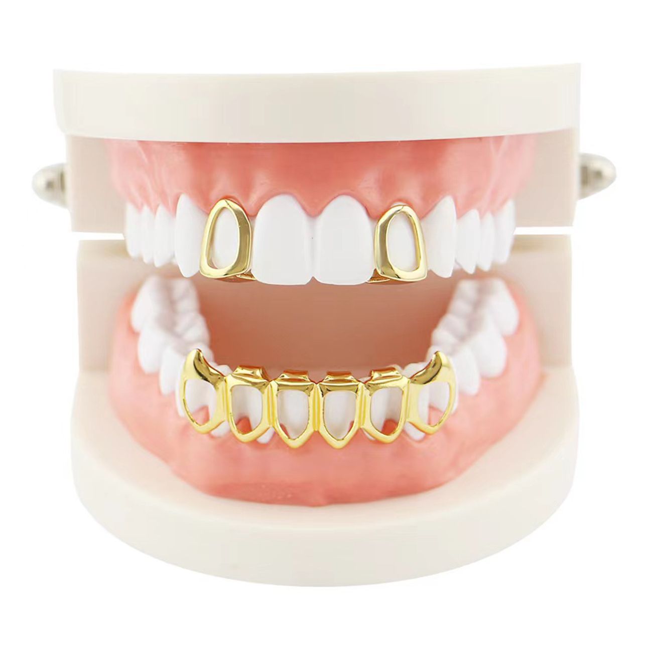 Dazzling Luxury Stylish Gold Silver Rose Gold Custom Fit Grillz Teeth Jewelry 【for Men & Women/Stage Performance/Streetwear Fashion】 gold teeth silver teeth rose gold teeth