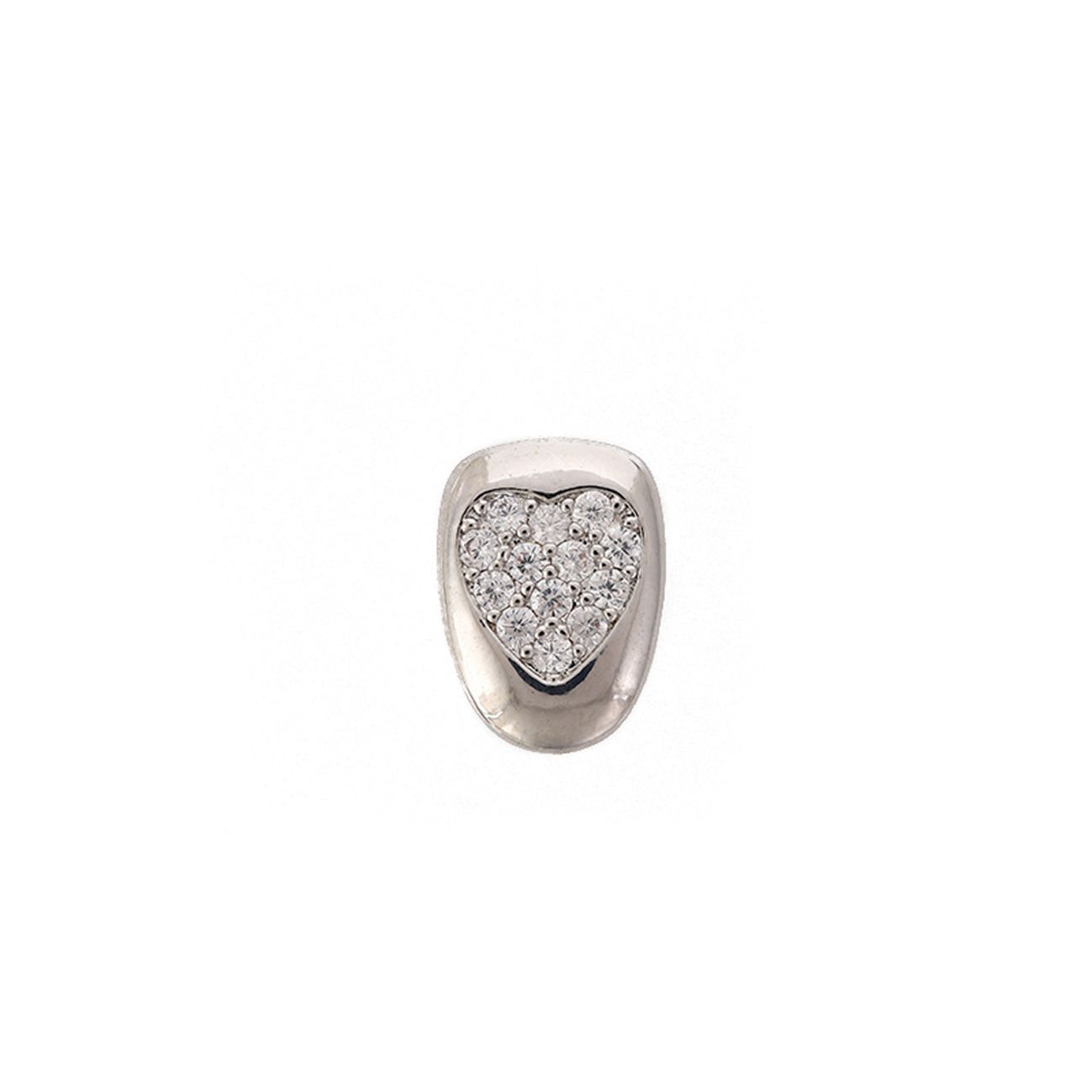HIPHOP Gold/Silver Inlaid Diamond Single Tooth Grillz【with Heart-shaped Diamond Inlay