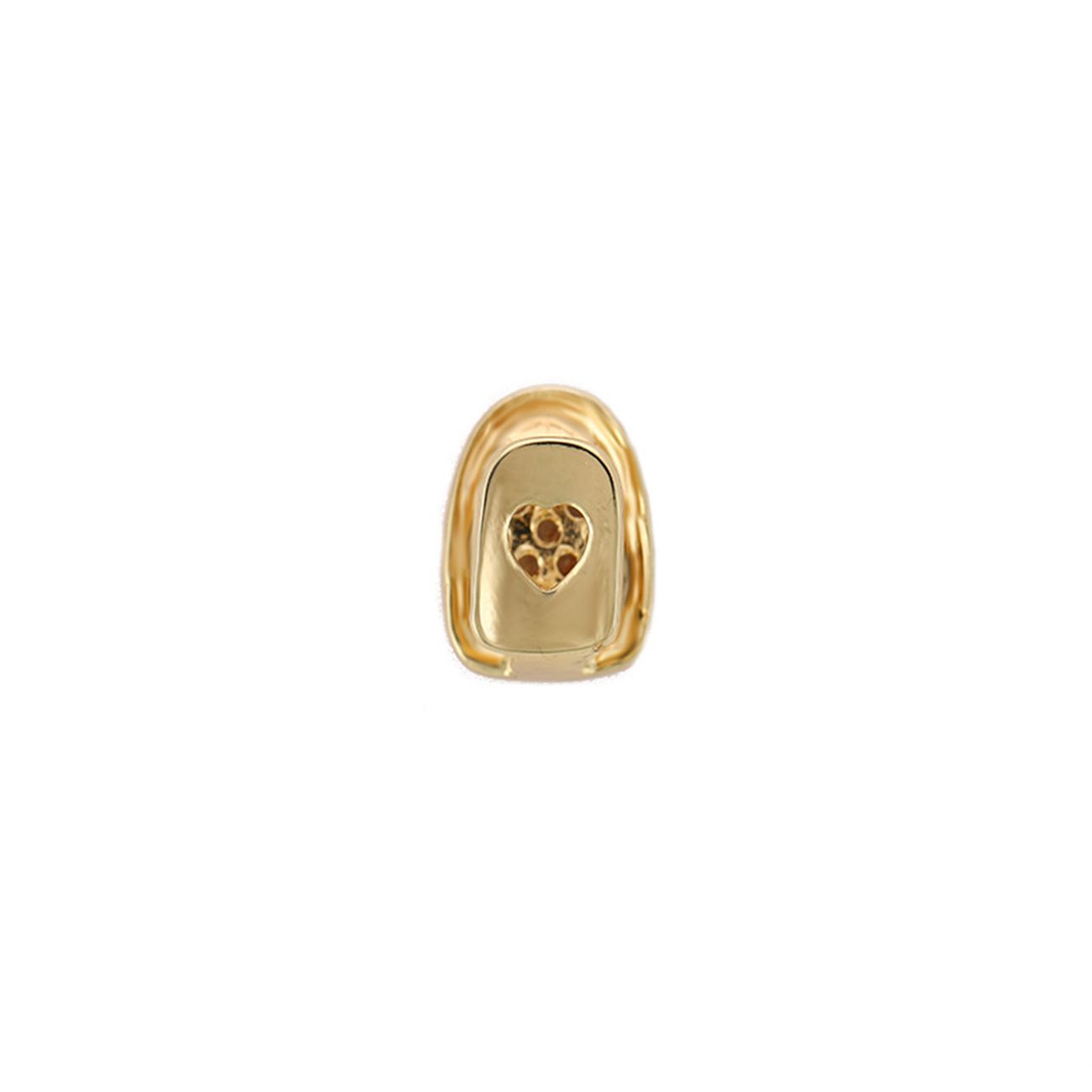 HIPHOP Gold/Silver Inlaid Diamond Single Tooth Grillz【with Heart-shaped Diamond Inlay