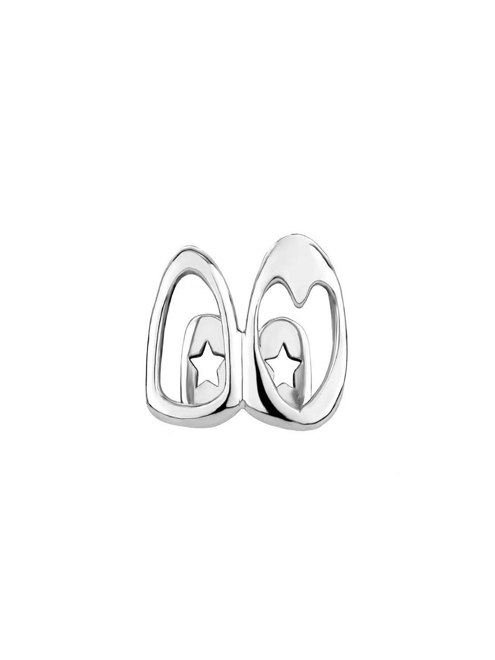 Adorable Shiny Gold & Silver Heart Cutout Diamond Accent Grillz【for Women & Teens on Special Occasions】