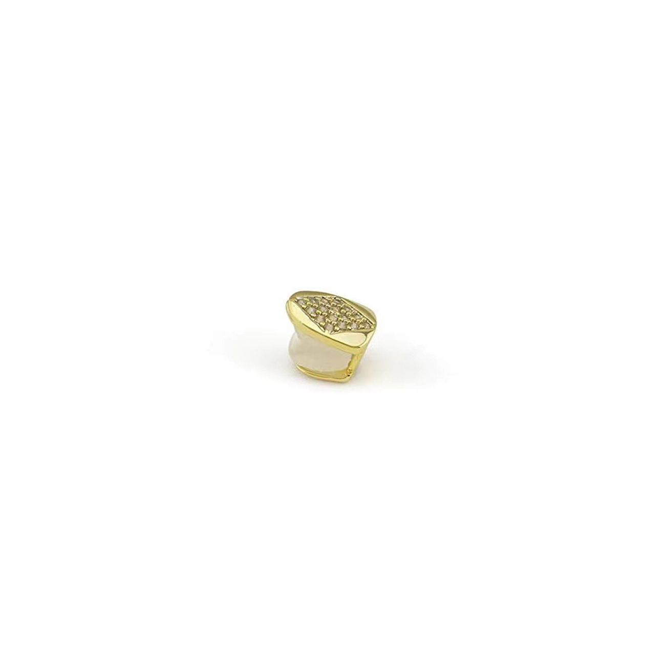 Shiny Cubic Zirconia Inlaid Hip Hop Gold/Silver Single Tooth Grillz [For Men/Women/Unisex/Party]