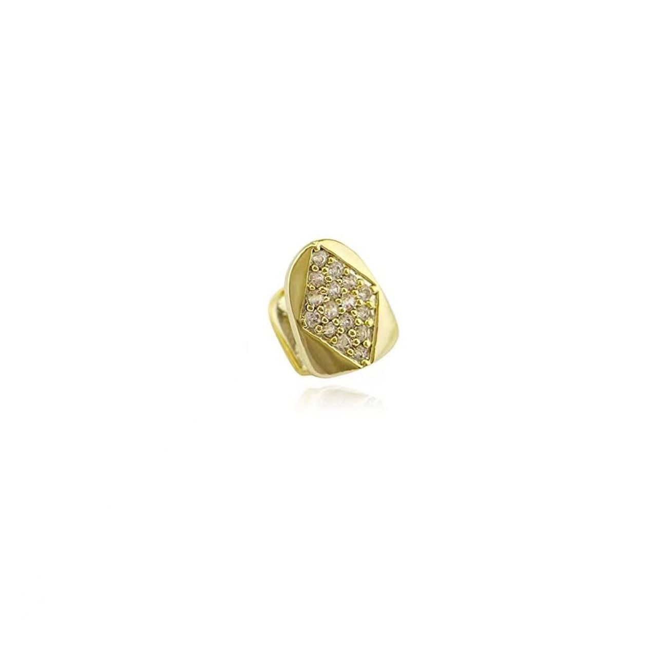 Shiny Cubic Zirconia Inlaid Hip Hop Gold/Silver Single Tooth Grillz [For Men/Women/Unisex/Party]