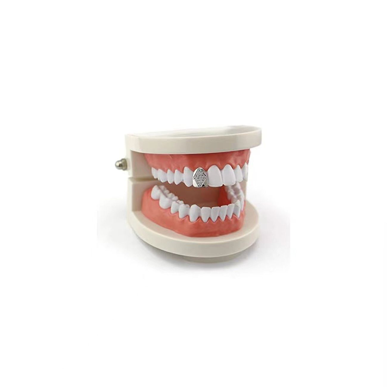 Shiny Cubic Zirconia Inlaid Hip Hop Gold/Silver Single Tooth Grillz [For Men/Women/Unisex/Party]