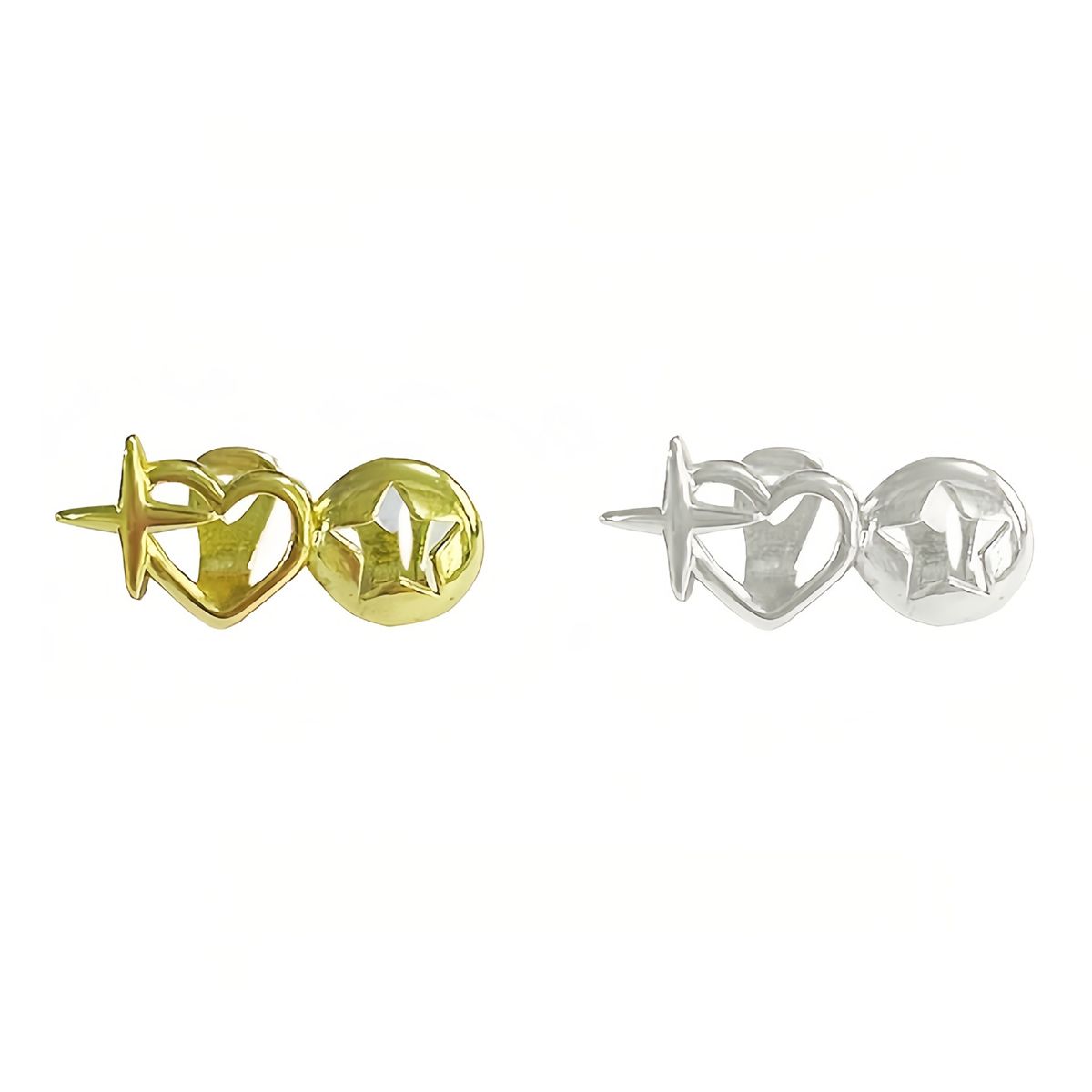 Unique Gold Silver Heart Star Design Grillz for Hip Hop Style