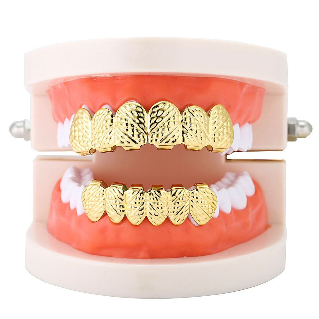 Luxury Diamond-Cut Gold & Silver Grillz Set for Hip Hop Enthusiasts & Party Goers