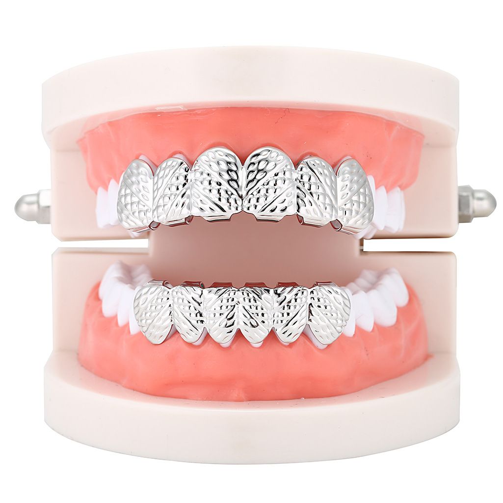Luxury Diamond-Cut Gold & Silver Grillz Set for Hip Hop Enthusiasts & Party Goers