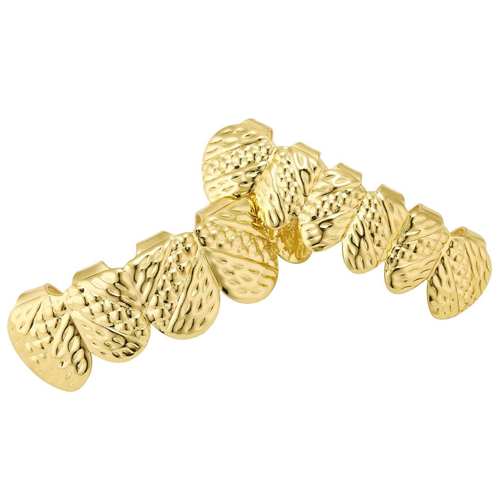 Luxury Diamond-Cut Gold & Silver Grillz Set for Hip Hop Enthusiasts & Party Goers