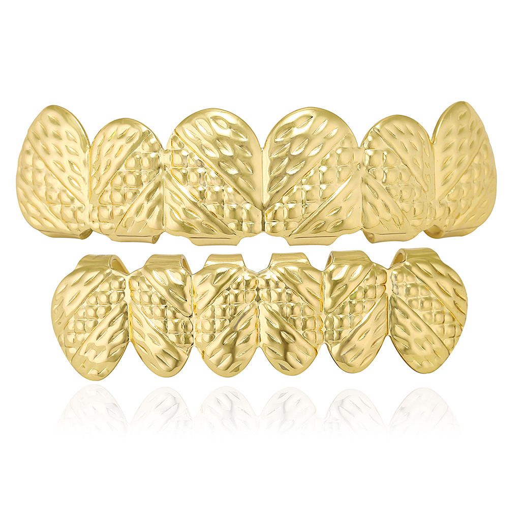 Luxury Diamond-Cut Gold & Silver Grillz Set for Hip Hop Enthusiasts & Party Goers