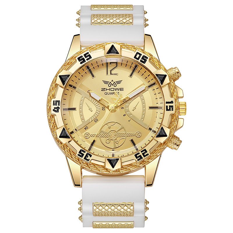 Sleek White Stainless Steel Chronograph Watch for Stylish Men