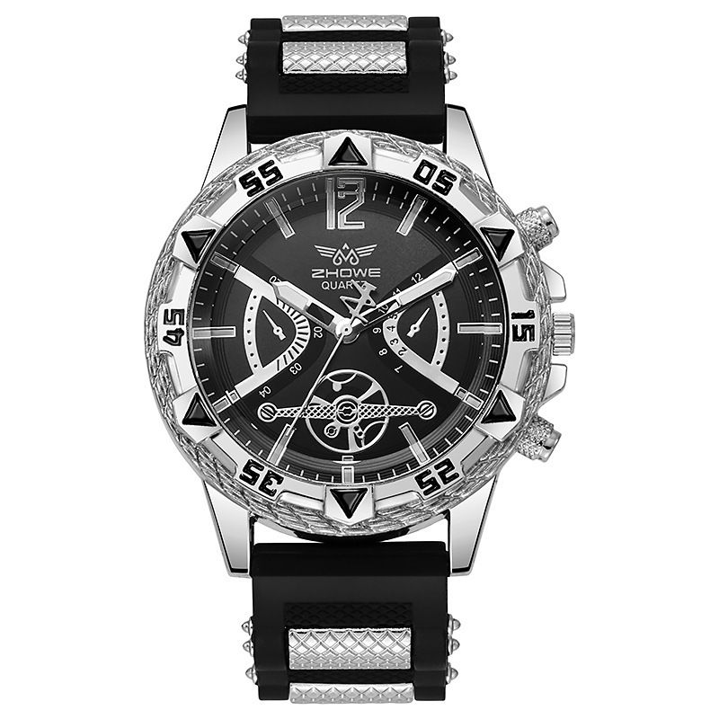 Sleek White Stainless Steel Chronograph Watch for Stylish Men