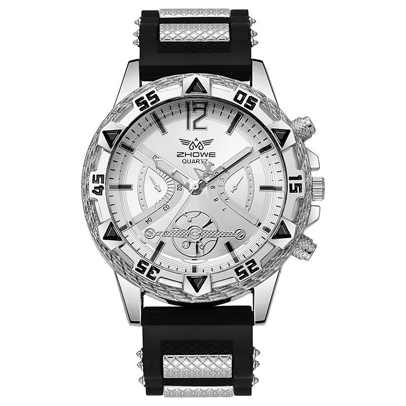 Sleek White Stainless Steel Chronograph Watch for Stylish Men
