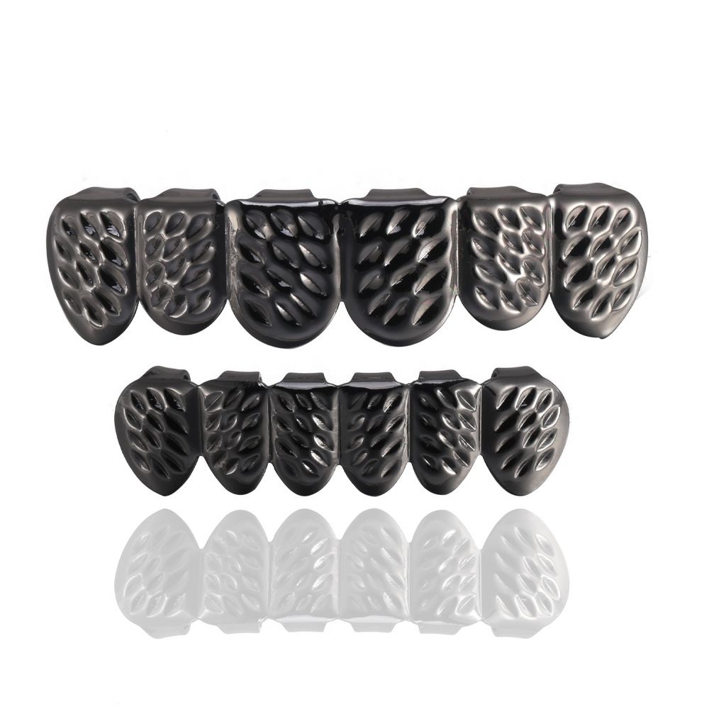 Exquisite Patterned Grillz, Multi - Color Options (Silver/Gold/Rose Gold/Black), Cool Teeth Accessories for Hip - Hop Lovers