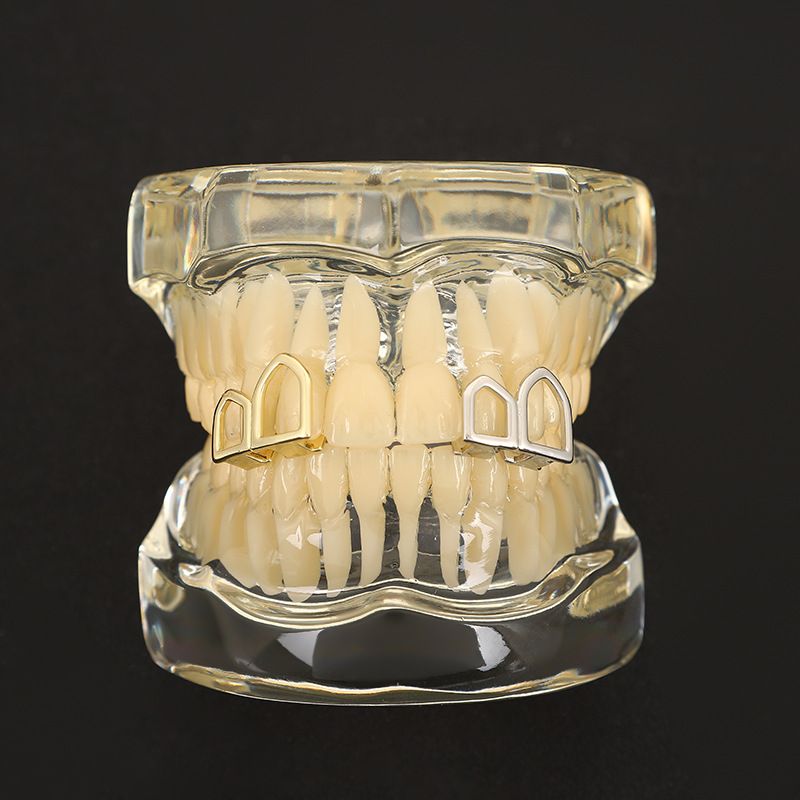 gold teeth silver teeth Sparkling Star Design Gold/Silver Grillz Caps for Men/Women