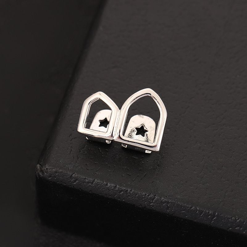 gold teeth silver teeth Sparkling Star Design Gold/Silver Grillz Caps for Men/Women