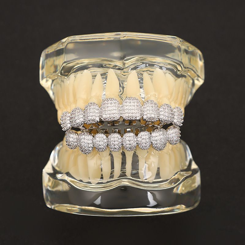 gold teeth silver teeth Iced Out Custom Fit Grillz Set for Men/Women
