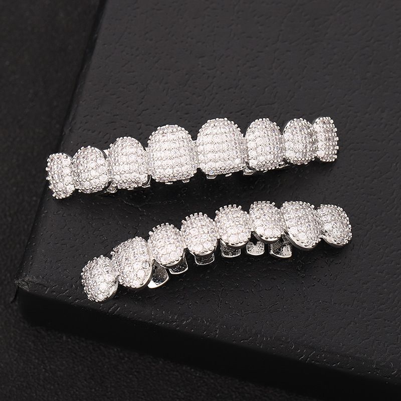 gold teeth silver teeth Iced Out Custom Fit Grillz Set for Men/Women
