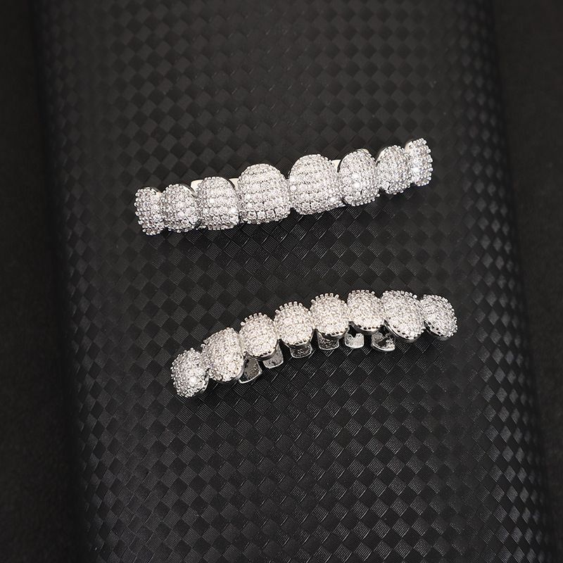 gold teeth silver teeth Iced Out Custom Fit Grillz Set for Men/Women