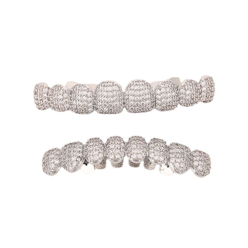 gold teeth silver teeth Iced Out Custom Fit Grillz Set for Men/Women
