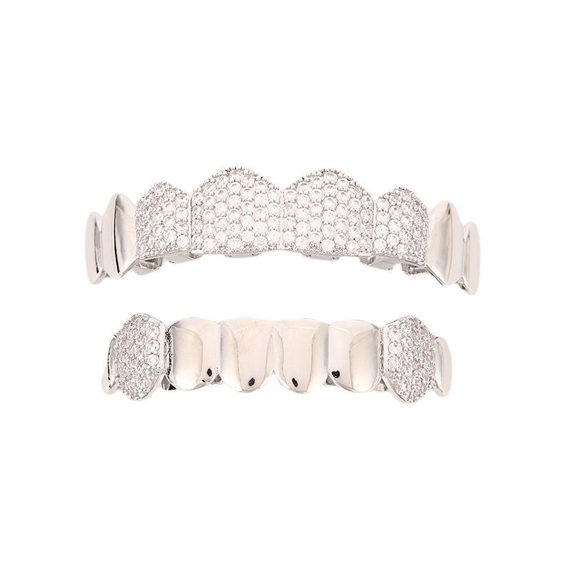 gold teeth silver teeth Dazzling Gold/Silver Plated Grillz - Hip Hop Jewelry - For Men/Women/Parties