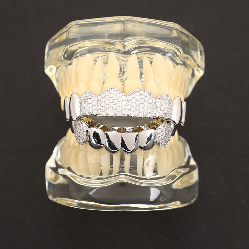 gold teeth silver teeth Dazzling Gold/Silver Plated Grillz - Hip Hop Jewelry - For Men/Women/Parties