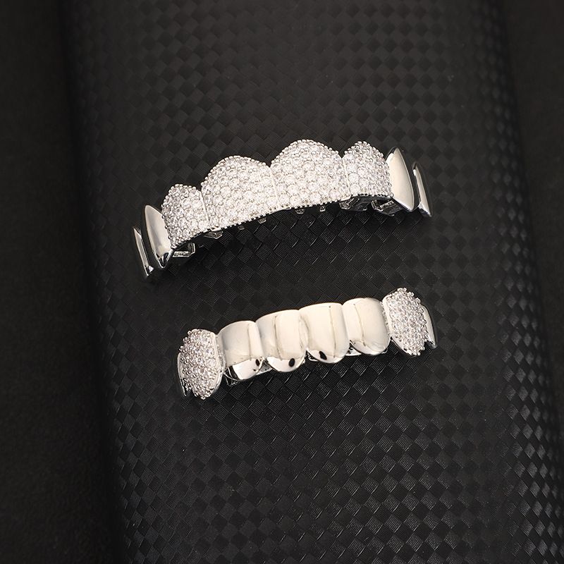 gold teeth silver teeth Dazzling Gold/Silver Plated Grillz - Hip Hop Jewelry - For Men/Women/Parties