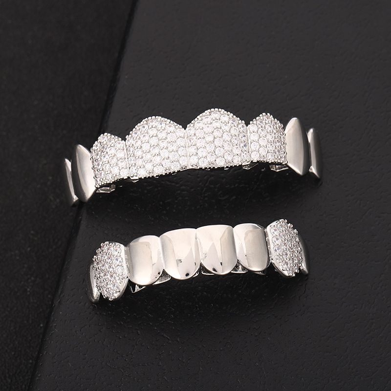 gold teeth silver teeth Dazzling Gold/Silver Plated Grillz - Hip Hop Jewelry - For Men/Women/Parties