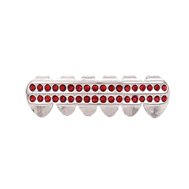 gold teeth silver teeth Dazzling Gold Plated Grillz Rhinestone Top Grillz for Hip Hop Style