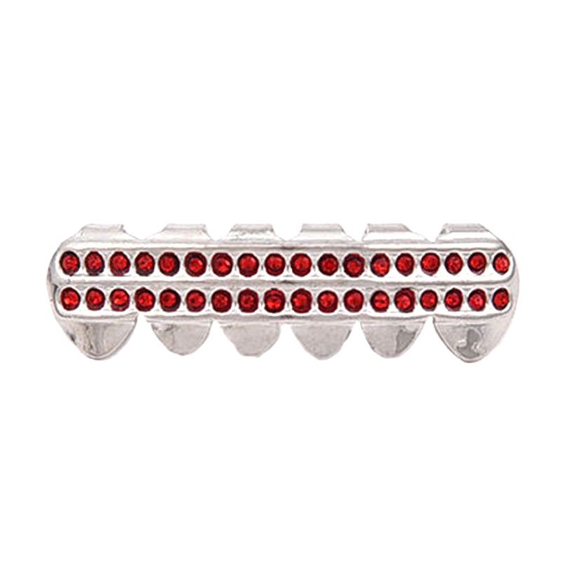 gold teeth silver teeth Dazzling Gold Plated Grillz Rhinestone Top Grillz for Hip Hop Style