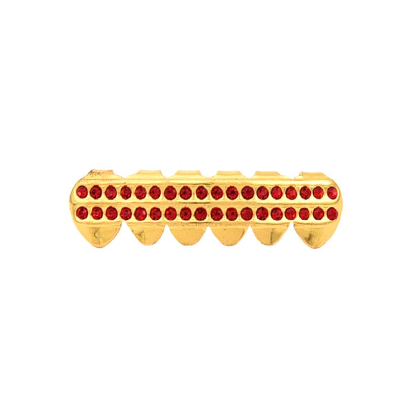 gold teeth silver teeth Dazzling Gold Plated Grillz Rhinestone Top Grillz for Hip Hop Style