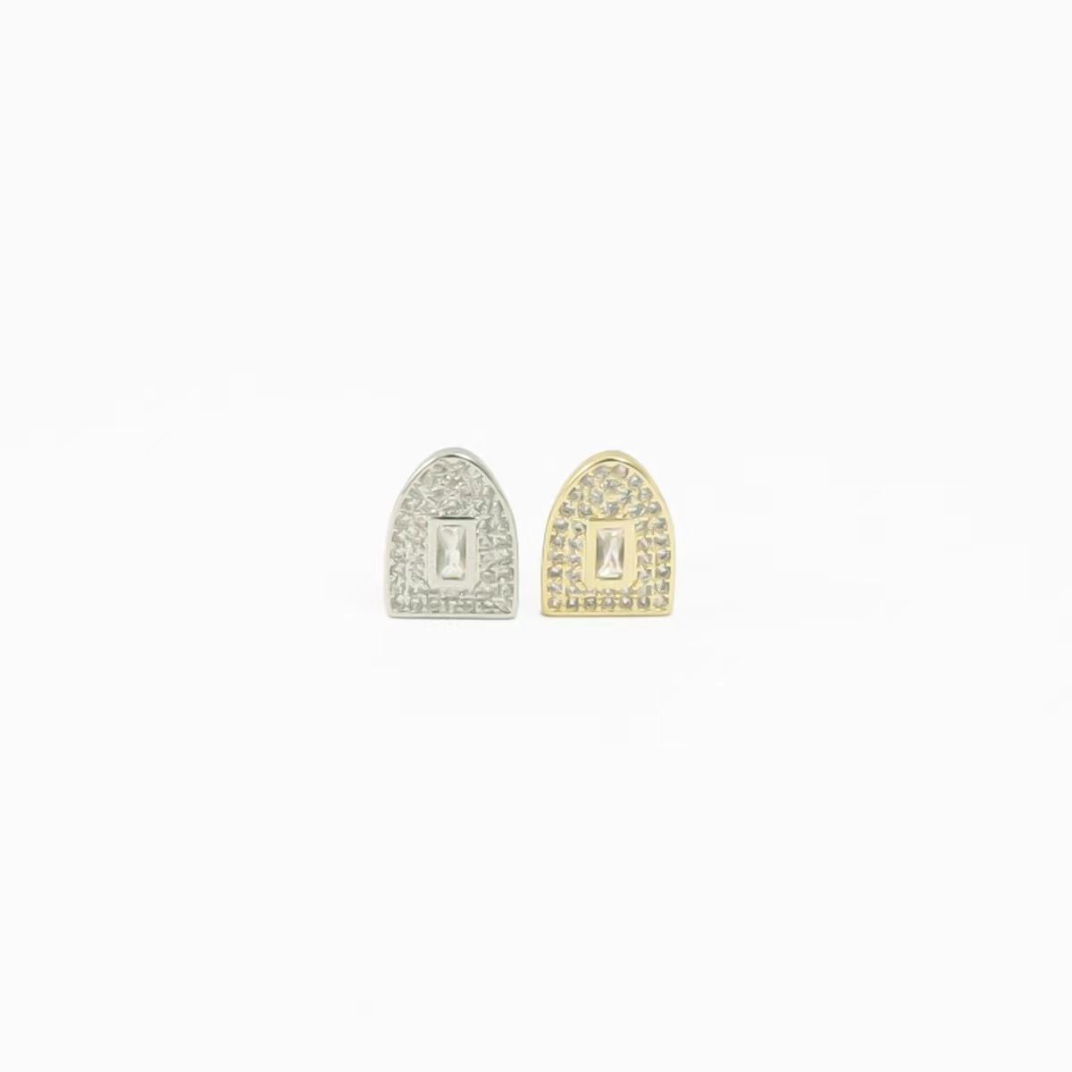 gold teeth silver teeth Dazzling Iced Out Custom Grillz Single Tooth Cap for Hip Hop Style