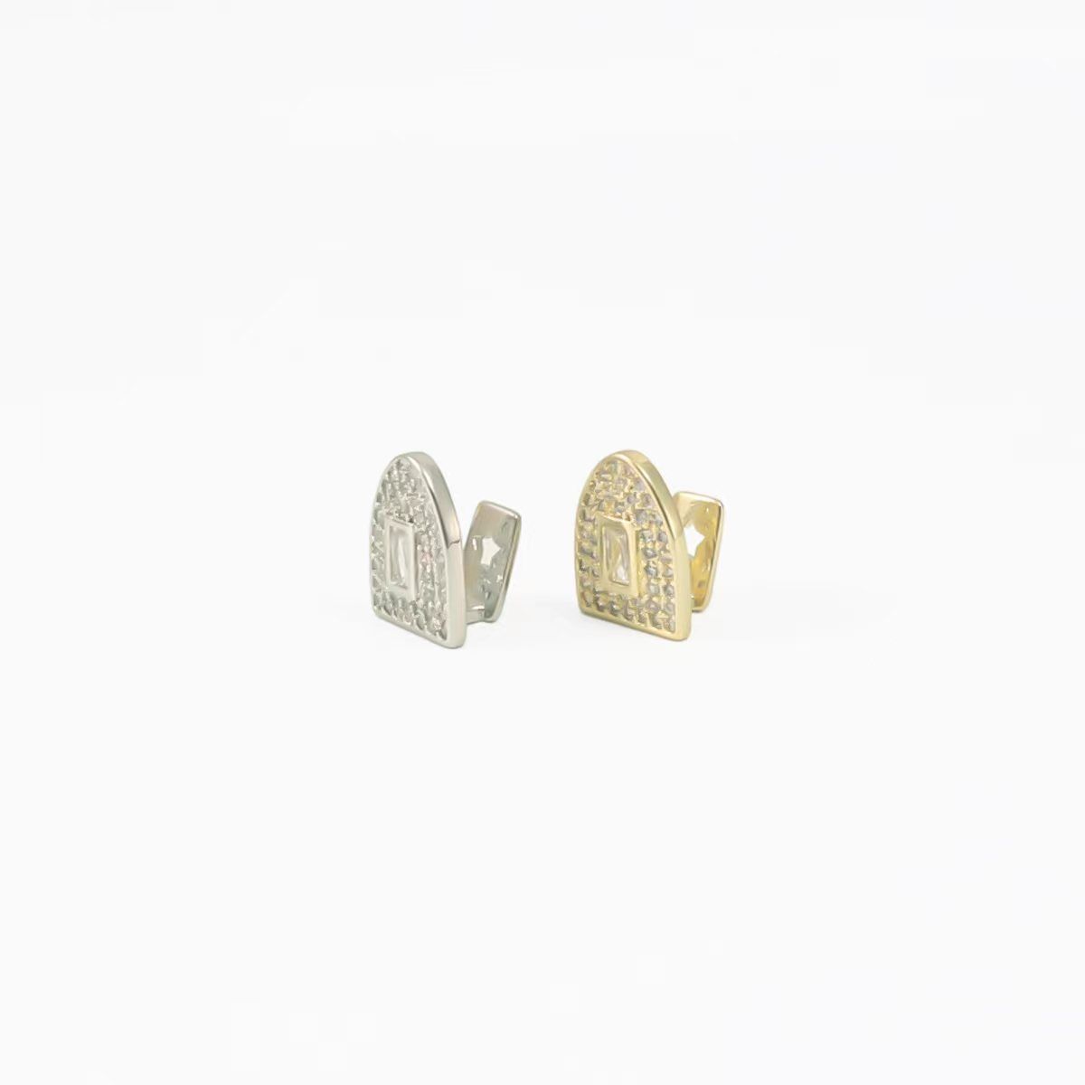 gold teeth silver teeth Dazzling Iced Out Custom Grillz Single Tooth Cap for Hip Hop Style