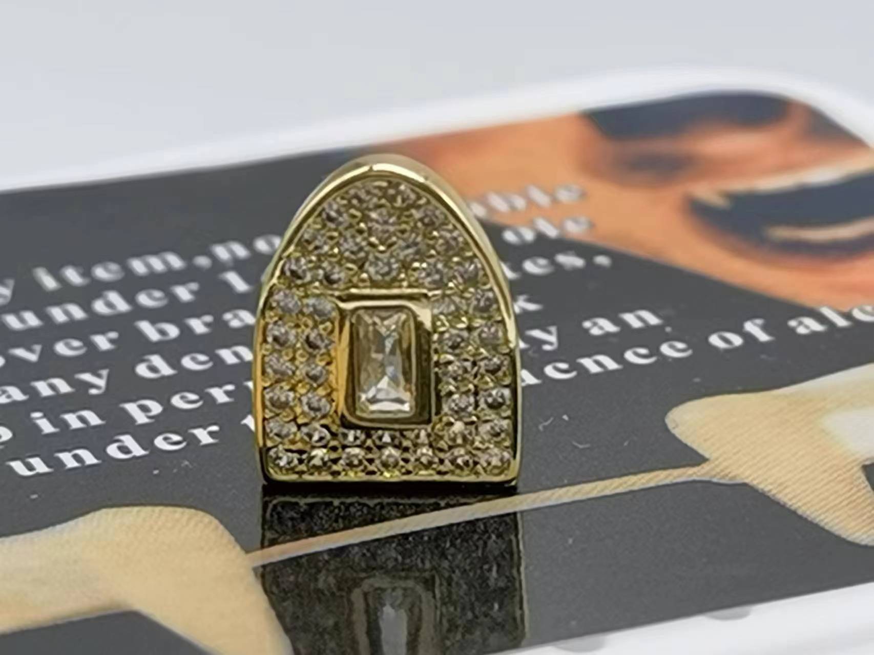 gold teeth silver teeth Dazzling Iced Out Custom Grillz Single Tooth Cap for Hip Hop Style
