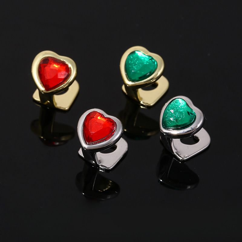 gold teeth silver teeth Stylish Heart Gem Grillz Top Bottom for Men