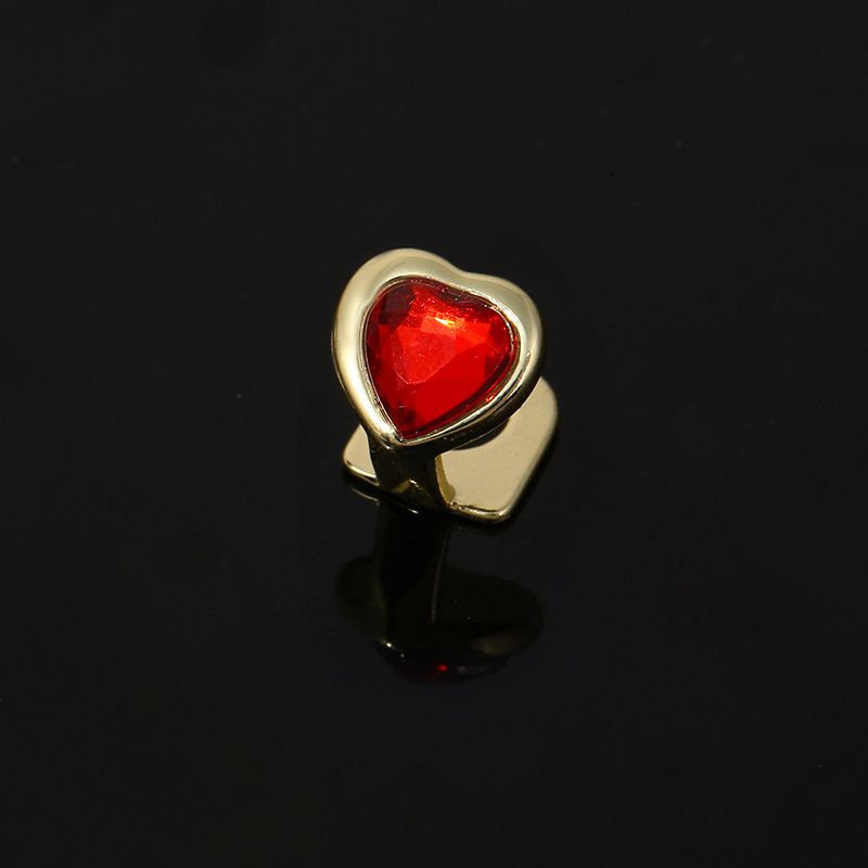 gold teeth silver teeth Stylish Heart Gem Grillz Top Bottom for Men