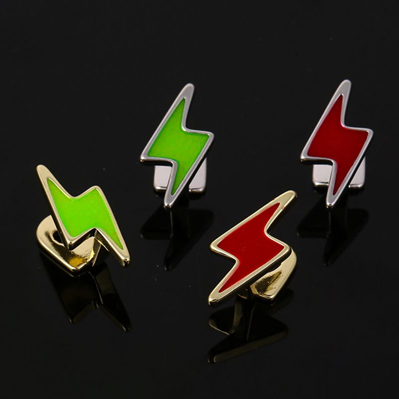 gold teeth silver teeth Eye-catching Lightning Bolt Grillz for Streetwear Enthusiasts