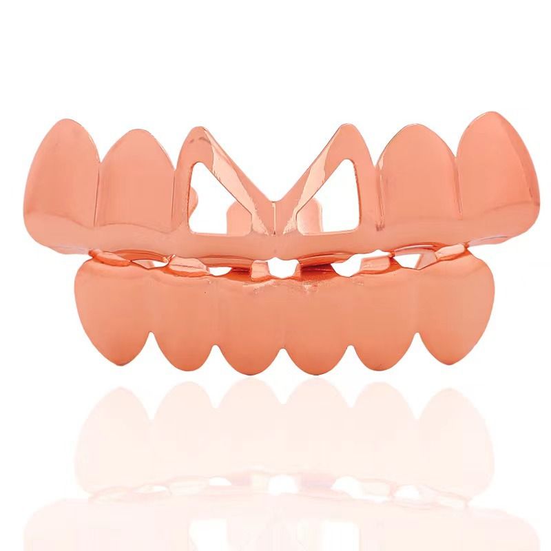 gold teeth silver teeth Bold Black Gold Iced Out Grillz for Hip Hop