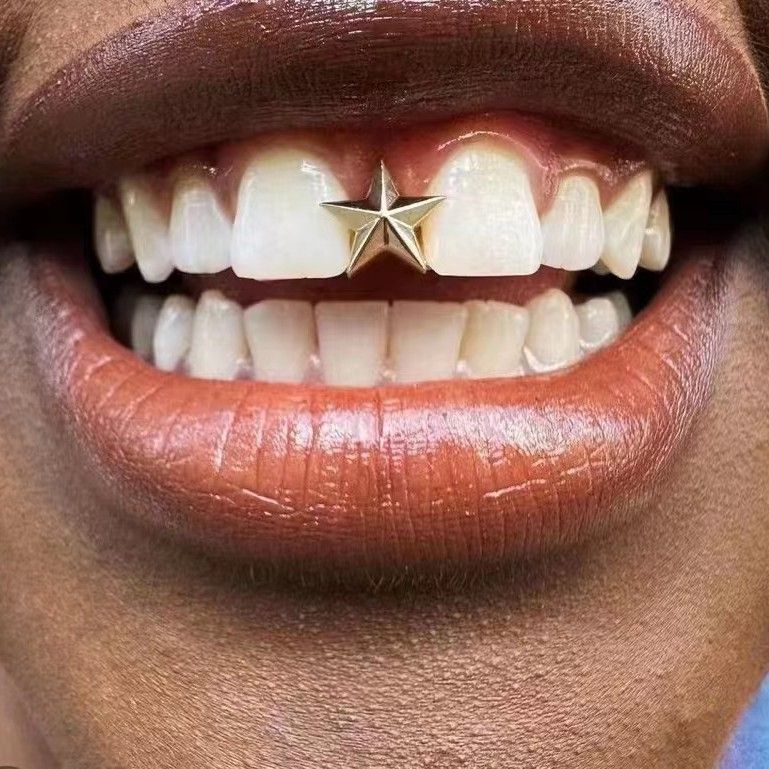 gold teeth silver teeth Shining Star Shape Grillz Caps for Women/Men