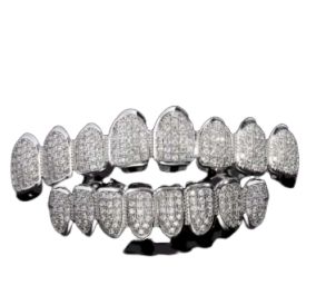 gold teeth silver teeth Custom Fit Hip Hop Grillz With Gold Finish